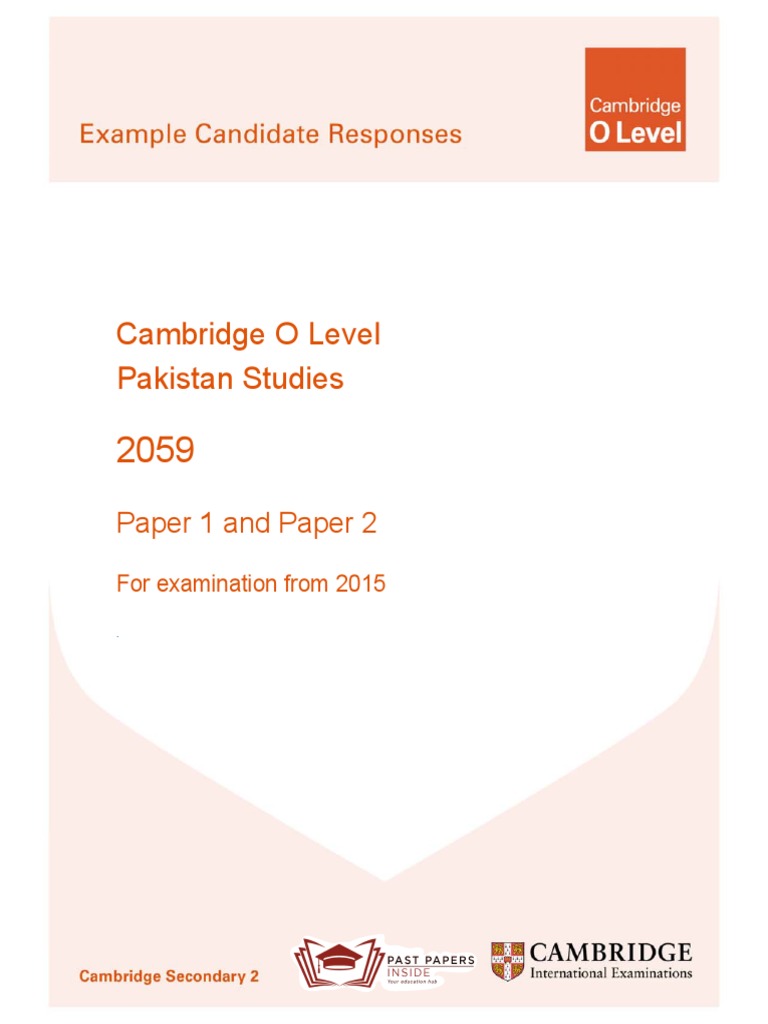 2059 Example Candidate Responses For Examination From 2015 | PDF ...