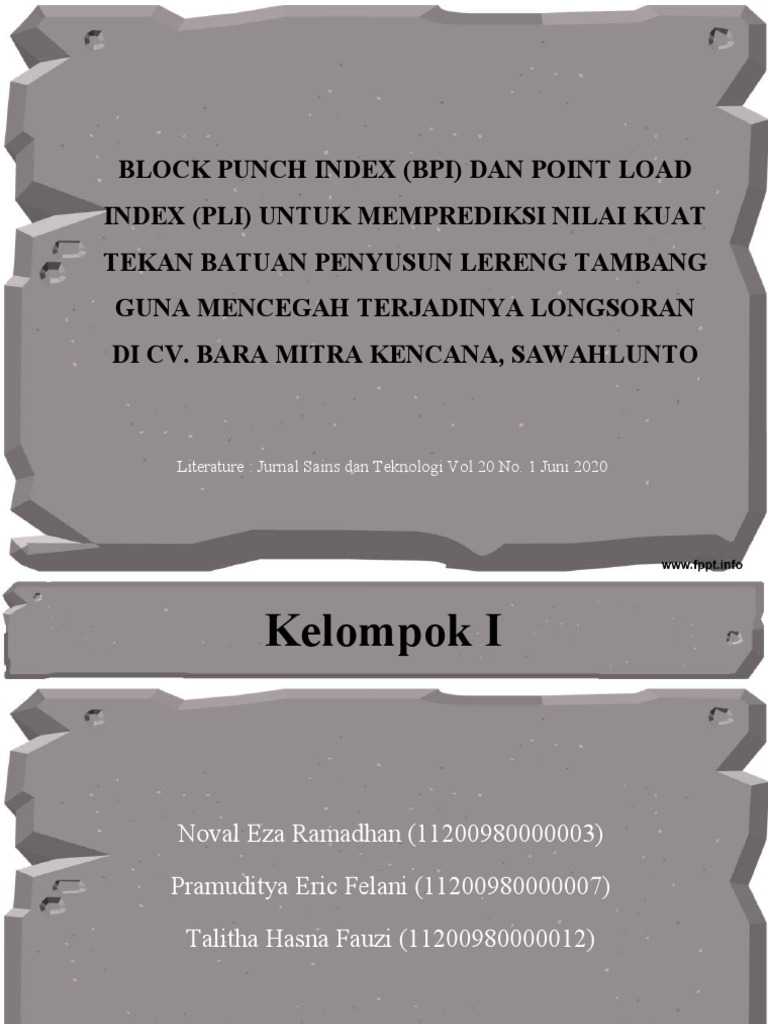 Point Load Index | PDF | Metode & Bahan Ajar | Sains & Matematika