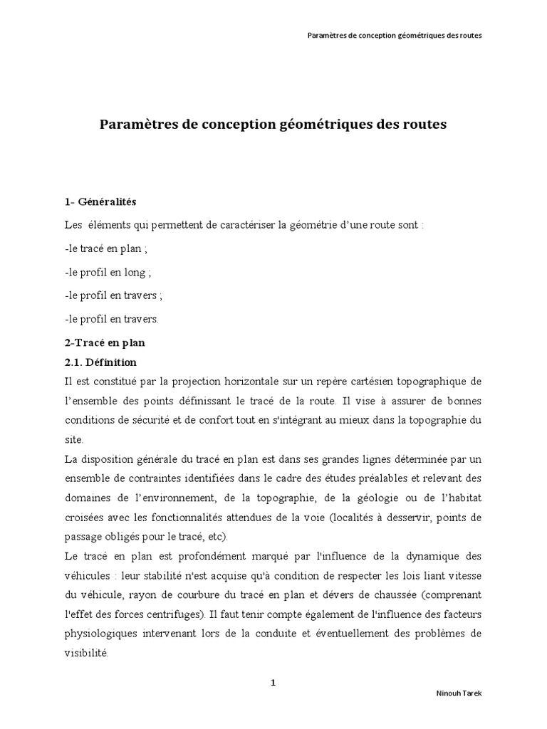Conception Géométrique des Routes | PDF | Plan (Géométrie) | Autoroute