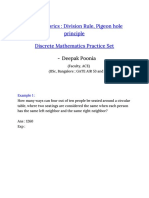 Combinatorics: Division Rule, Pigeon Hole Principle Discrete Mathematics Practice Set