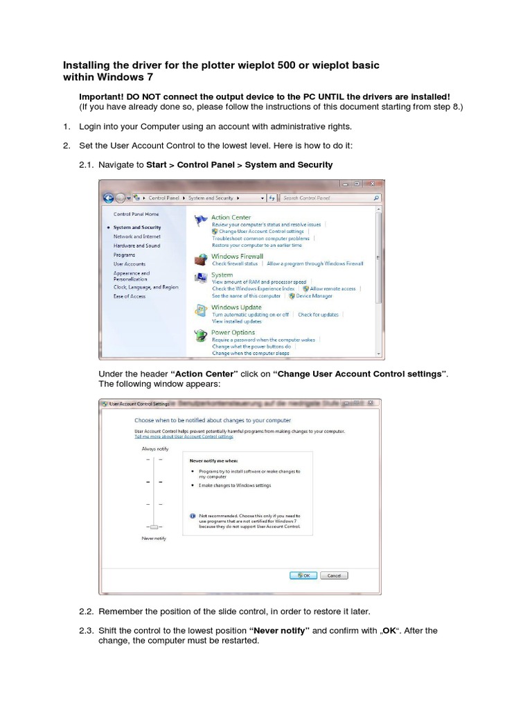 Install Wieplot 500 Driver on Windows 7 | PDF | Microsoft Windows ...