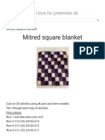 Handmade With Love For Preemies Uk - Mitred Square Blanket
