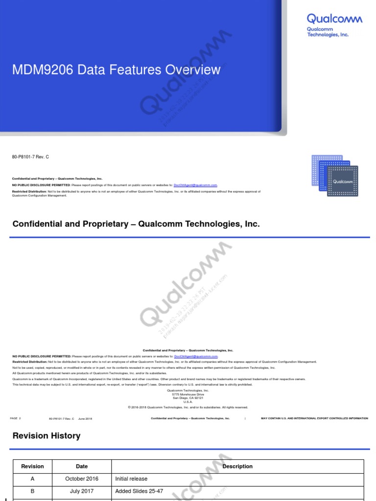 MDM9206 Data Features Overview: 80-P8101-7 Rev. C | PDF | Transport ...