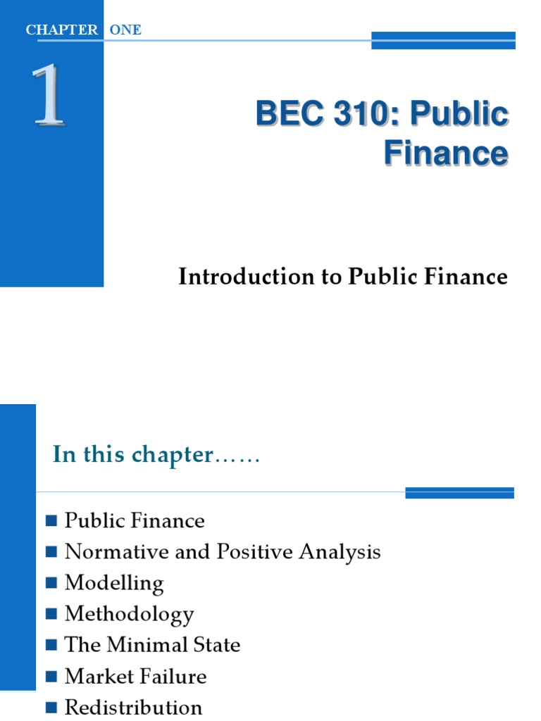 Lecture01 Introduction To Public Finance PDF Public Finance