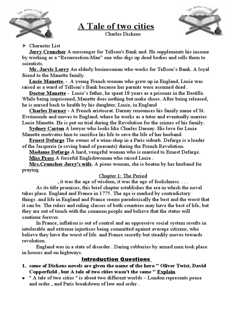 Chapter 1 Summary of A Tale of Two Cities | PDF | A Tale Of Two Cities