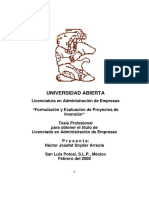 40 Formulación y Evaluación de Proyectos de Inversión Héctor Josafat Snyder Arreola