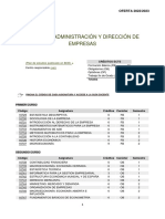 Oferta Académica ADE 22-23