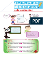 Criterios Del Plan de Redacción para Cuarto Grado de Primaria