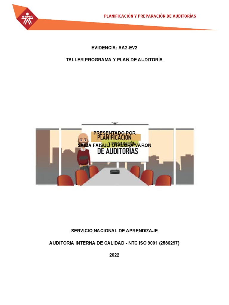 Formato Evidencia AA2 Ev2 Taller Programa y Plan de Auditoria | PDF ...