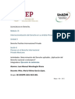 Licenciatura en Derecho.: Módulo 15 Internacionalización Del Derecho en Su Ámbito Privado Unidad 3