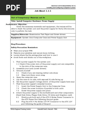 Job Sheet