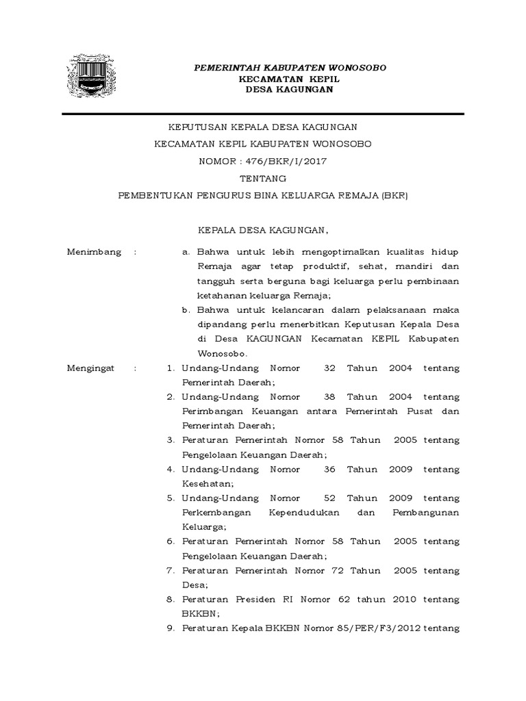 Pembentukan Pengurus BKR Cendrawasih | PDF