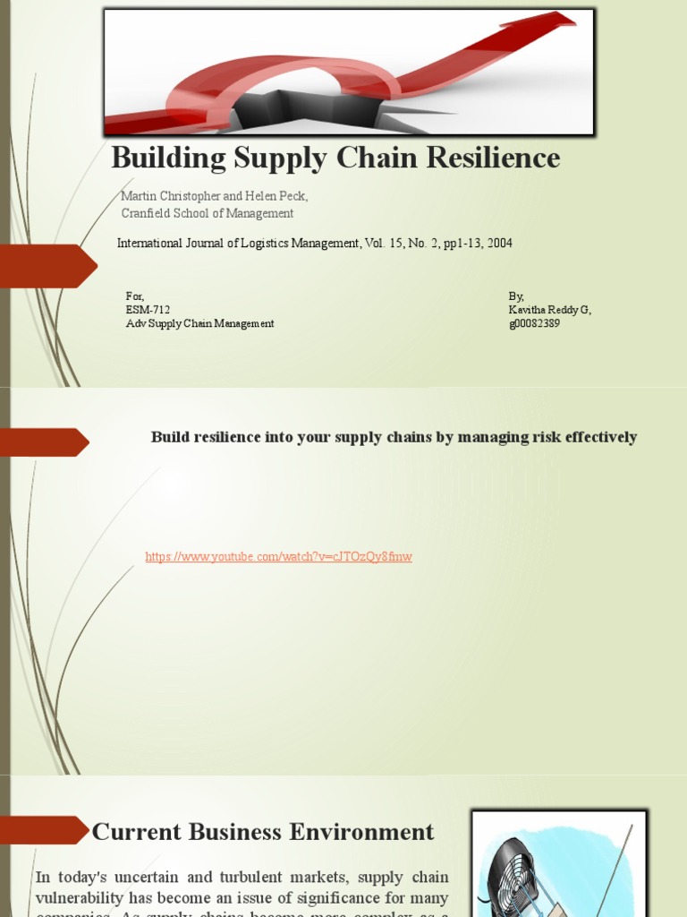 Building Supply Chain Resilience | PDF | Supply Chain | Climate Resilience