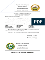 Brgy Clearance and Certification