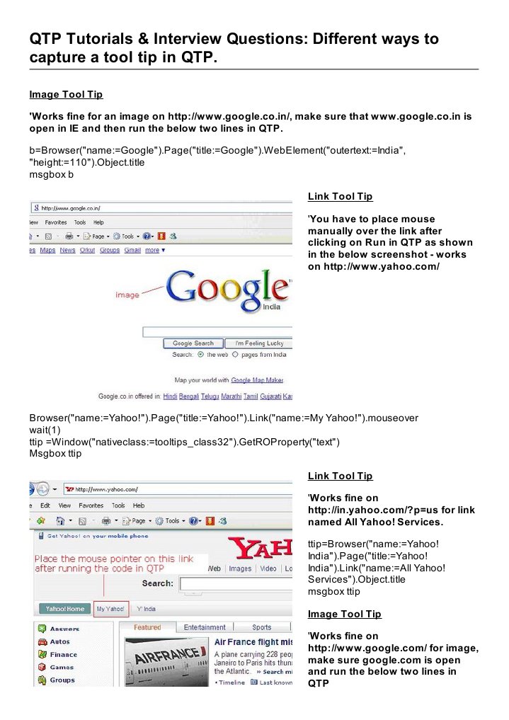 QTP Tutorials & Interview Questions: Different Ways To Capture A Tool ...