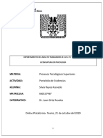 Evidencias de Procesos Psicológicos Superiores Sra