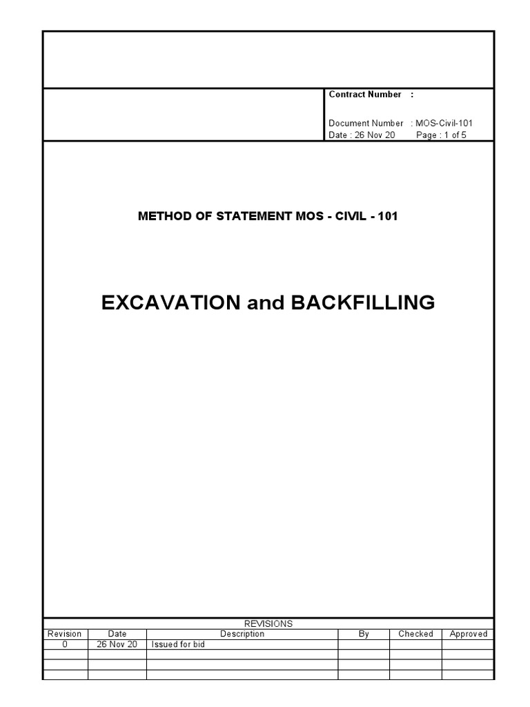 Excavation and Backfilling Procedures for the A&F Al Rashed Water ...