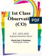 1st Class Observation (CO) : Sagbang Elementary School