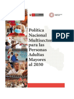 Política Nacional Multisectorial para Las Personas Adultas Mayores Al 2030