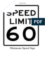 Minimum Speed Sign: Mandatory Signs