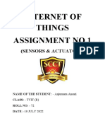 Internet of Things Assignment No 1: (Sensors & Actuators)