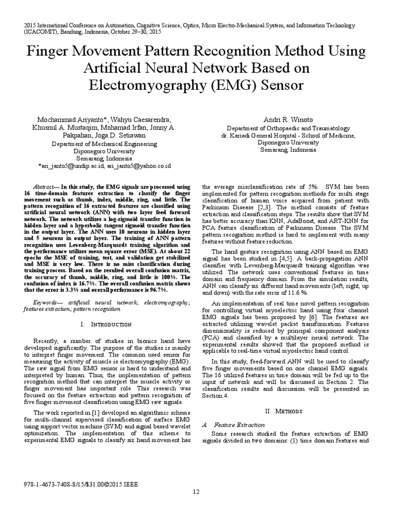 Finger Movement Pattern Recognition Method Using Artificial Neural ...