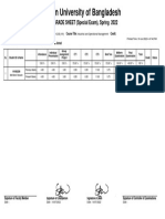 Green University of Bangladesh: GRADE SHEET (Special Exam), Spring 2022