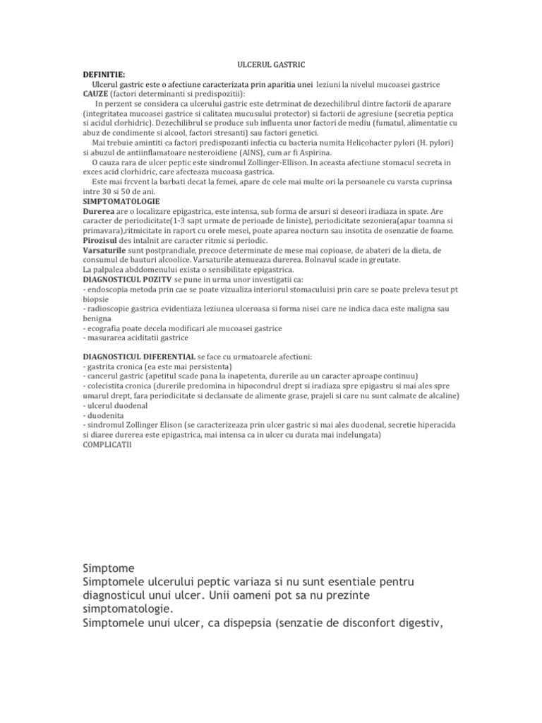 Ulcerul Gastric | PDF
