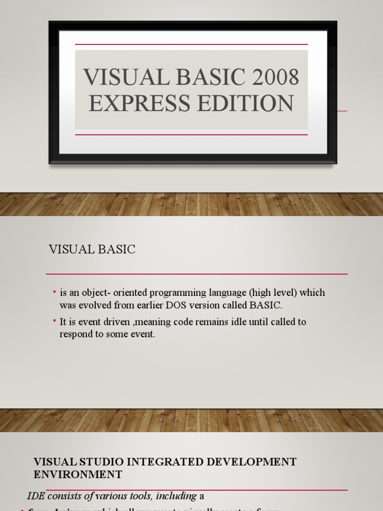 Lesson 3-Part I - Visual Basic 2008 Express | PDF | Visual Basic .Net ...