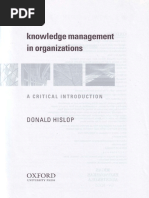 Knowledge Management in Organizations A Critical Introduction (Donald Hislop)