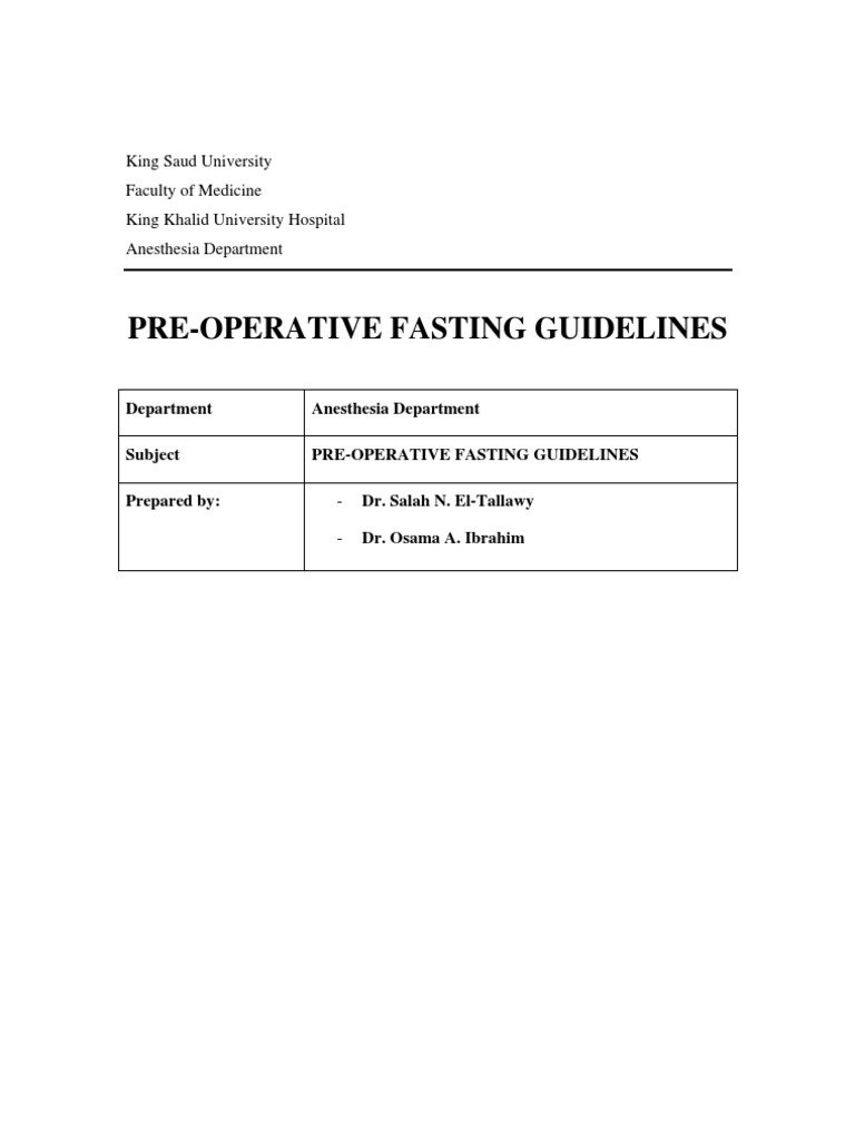 asa npo guidelines chewing tobacco Preoperative Fasting Guidelines for Anesthesia | PDF | Anesthesia
