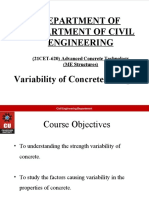 Department of Department of Civil Engineering: (21CET-620) Advanced Concrete Technology (ME Structures)