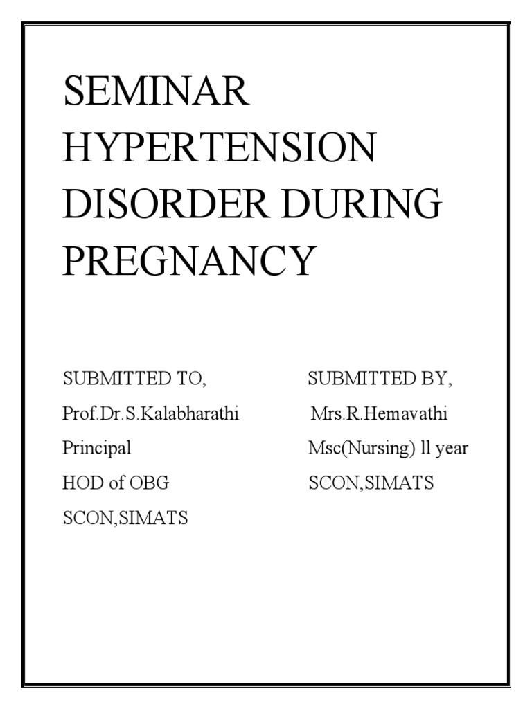 Hypertension Disorders in Pregnancy | PDF | Hypertension | Childbirth