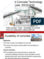 Video Lecture Topic:-Durability of Concrete Prof. (DR.) Balwinder Lallotra (E9116)