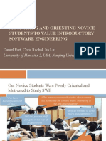 Motivating and Orienting Novice Students To Value Introductory Software Engineering