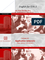 IT/IS English Lesson 4 Application Letters
