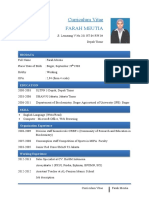 CV Summary for Biochemist Farah Meutia