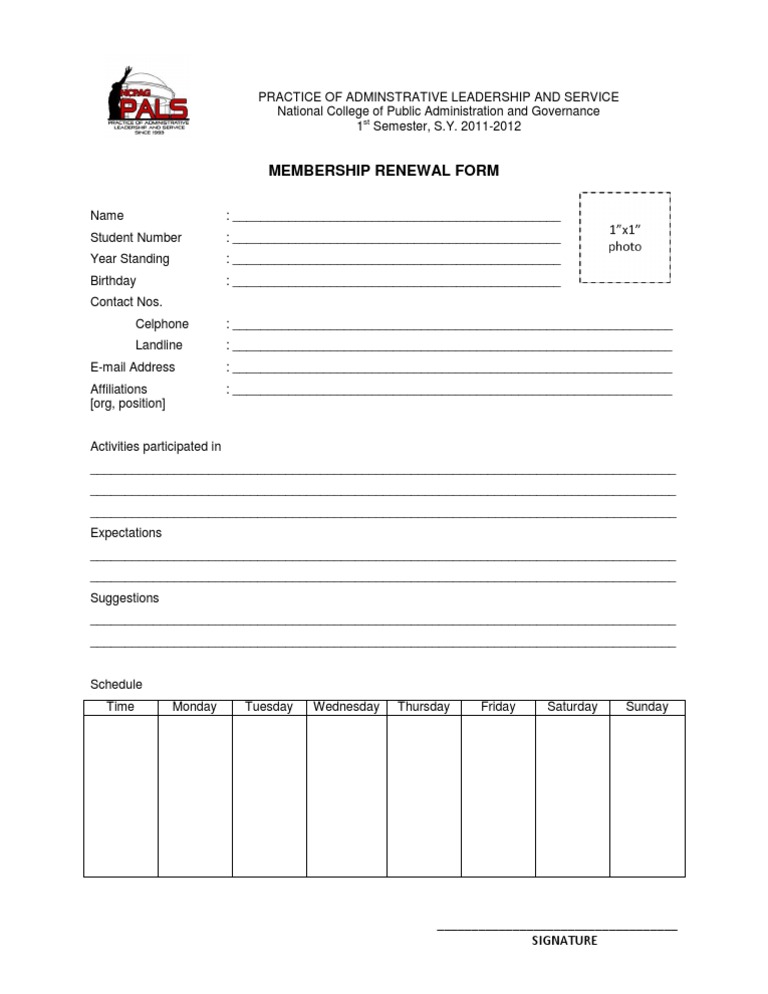 Membership Renewal Form Template | PDF | Career & Growth