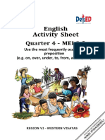 English Activity Sheet: Quarter 4 - MELC 6