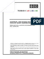 TS EN 81-1: Asansörler - Yapim Ve Montaj İçin Güvenlik Kurallari - Bölüm 1: Elektrikli Asansörler