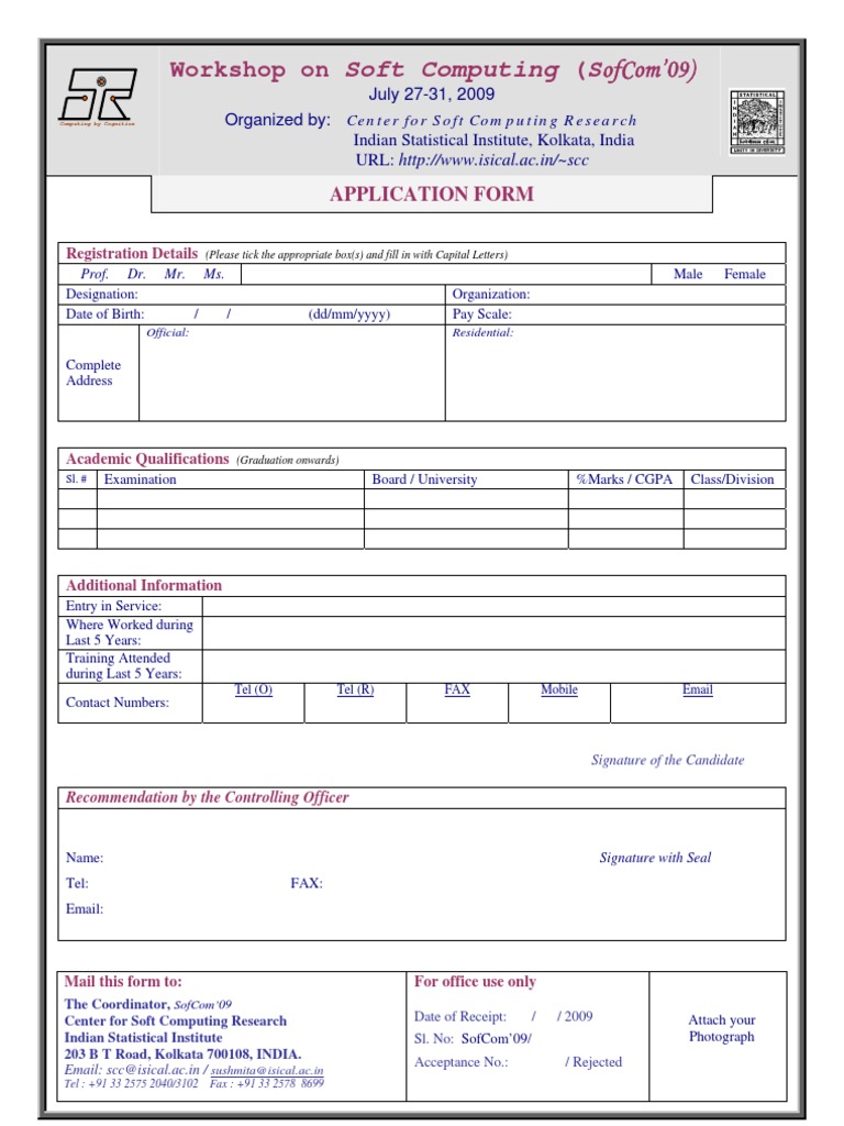 SofCom'09 Registration Form | PDF