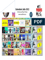 Calendario Rosa Fitness Julio 2022