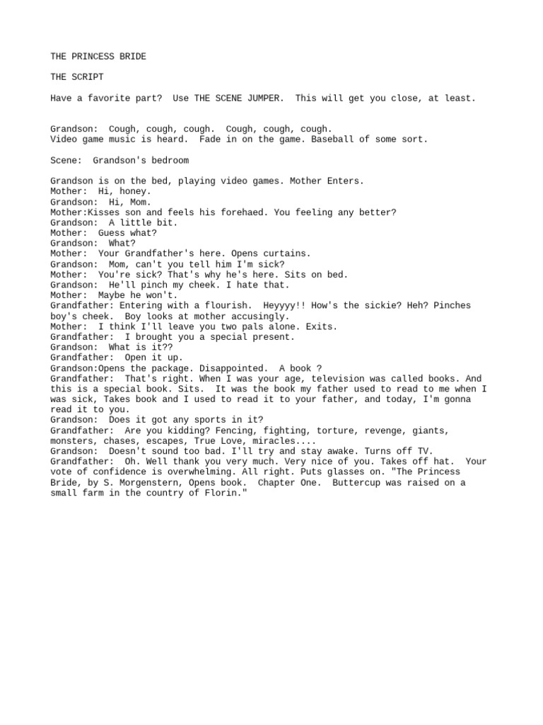 The Princess Bride Script Excerpt | PDF | Poetry
