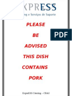 Please Be Advised This Dish Contains Pork: Expreess Catering - Cb&I
