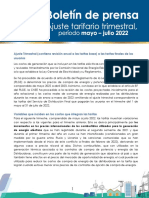 Boletin Ajuste Mayo Julio 2022 Ajustes Tarifarios