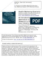 Health Marketing Quarterly: To Cite This Article: Troy A Festervand PHD (1985) An Introduction and