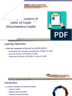 Processing of Issuance of LC