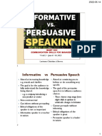 Informative Vs Persuasive Speaking