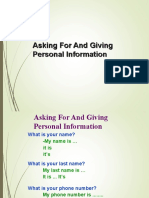 Personal Information PPT Test