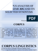 Corpus analysis of big and its synonyms